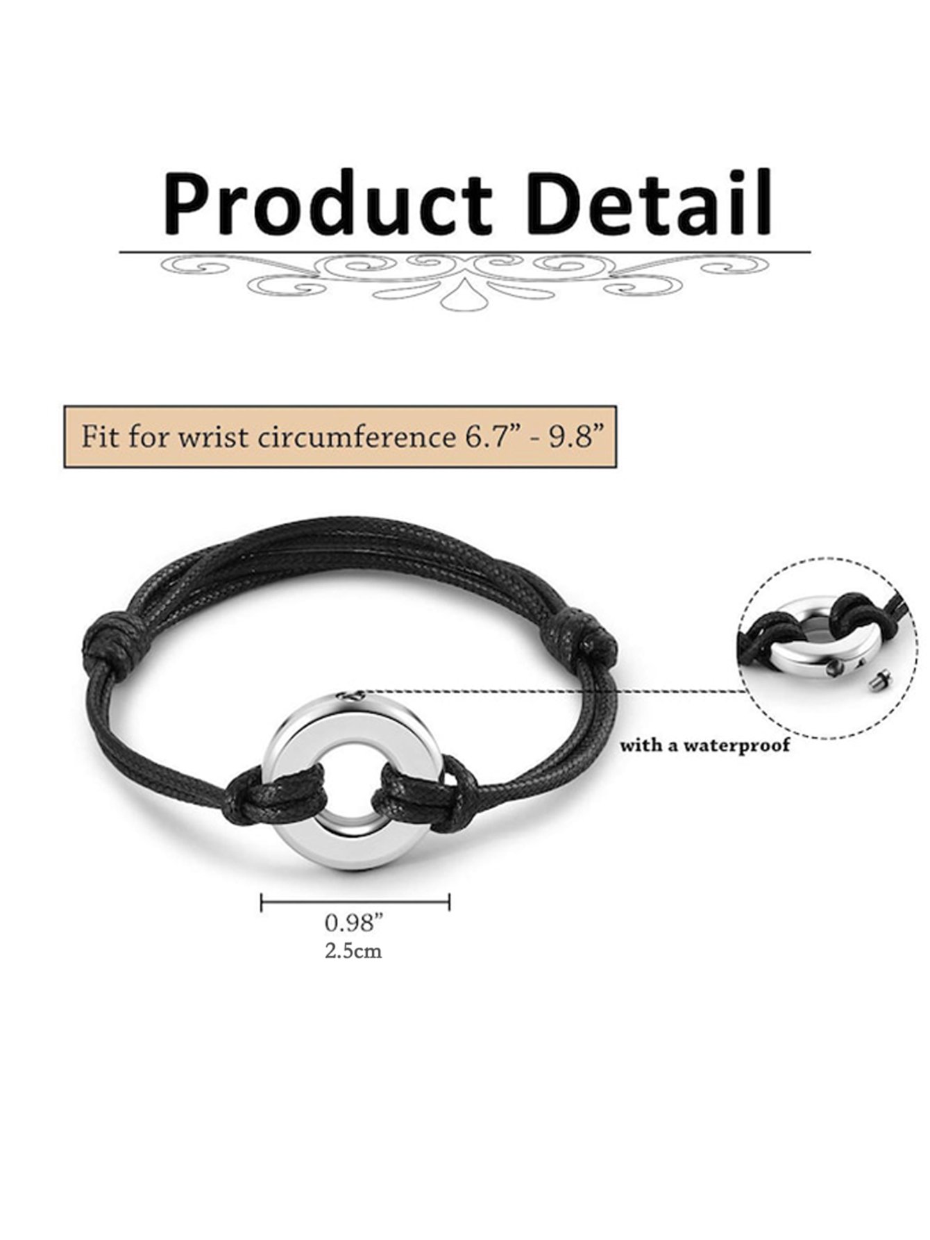 Customized Personalized Cremation Memorial Bracelet